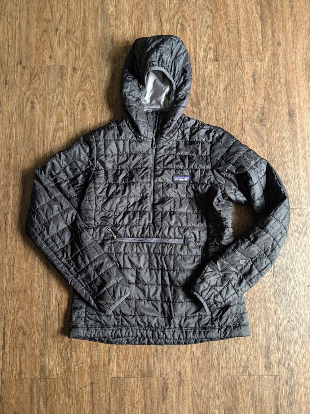 Patagonia Women's Nano Puff Bivy Black Hooded Quilted Pullover Jacket Sz S